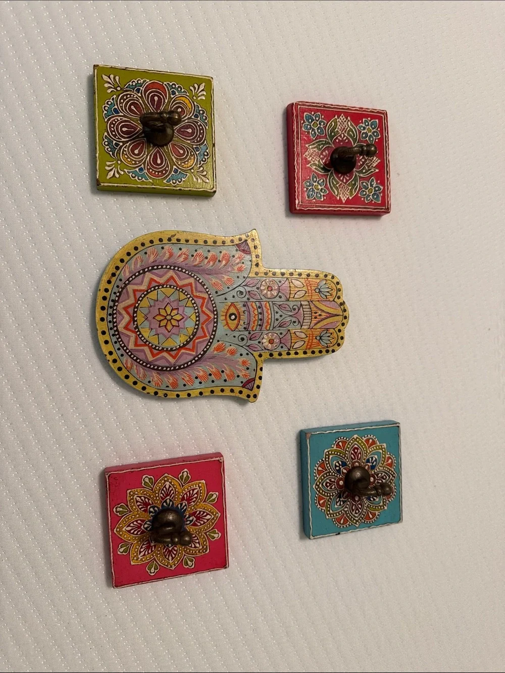 Cost Plus World Market Multicolor Hamsa and Mandala Hook Set